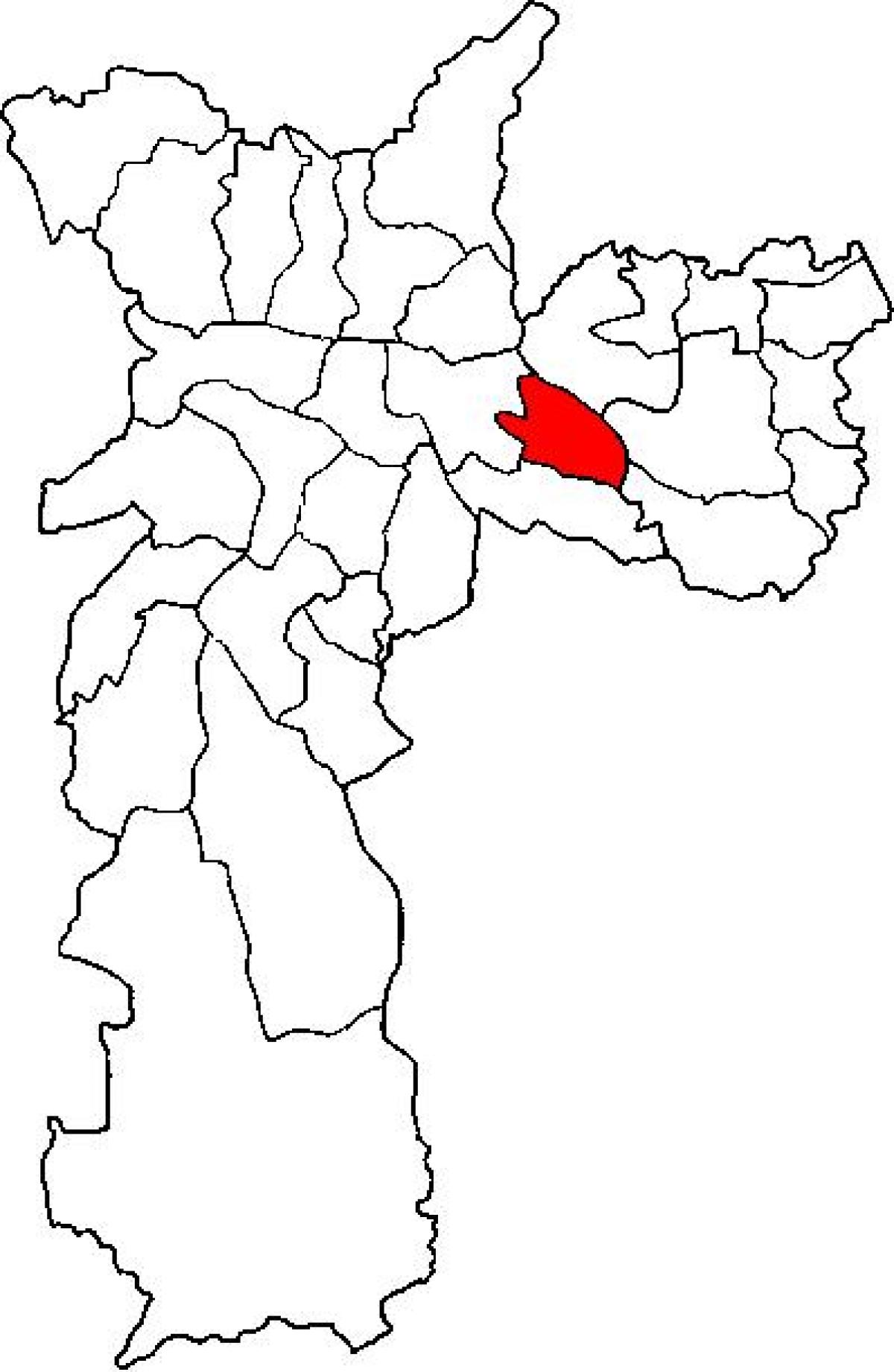 რუკა Aricanduva-ვილა Formosa sub-prefecture São Paulo
