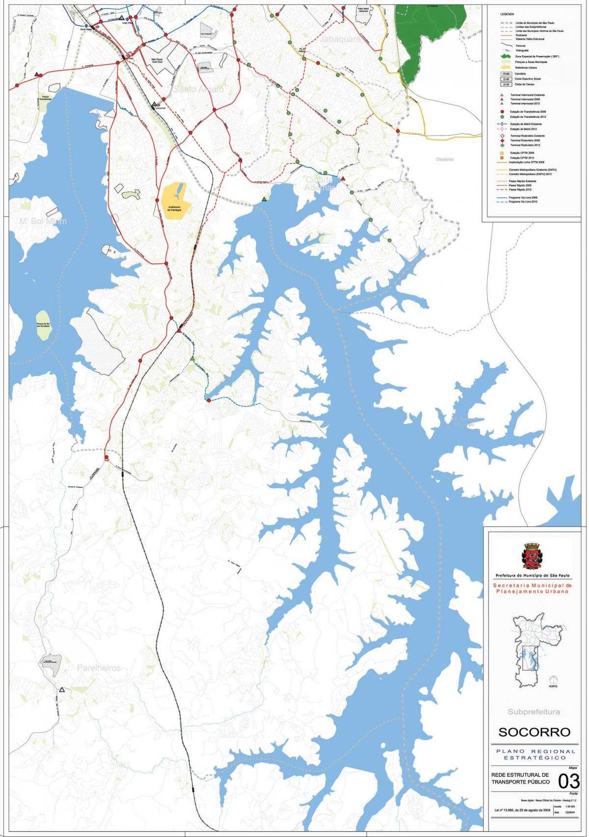 რუკა Capela ნუ Socorro São Paulo - საზოგადოებრივი ტრანსპორტი
