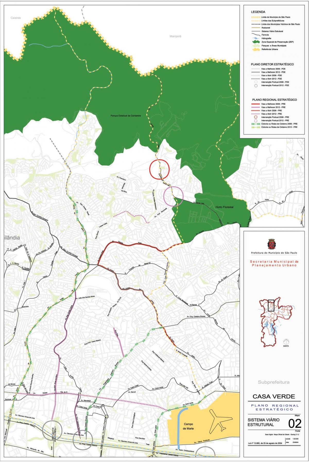 რუკა Casa Verde São Paulo - გზები