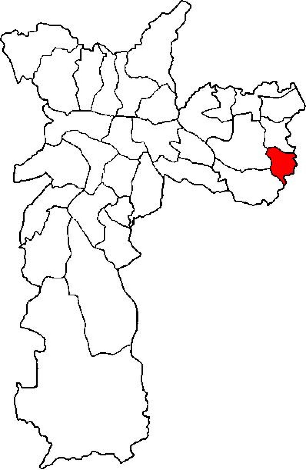 რუკა Cidade Tiradentes sub-prefecture São Paulo