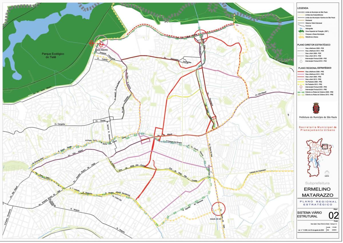 რუკა Ermelino Matarazzo São Paulo - გზები