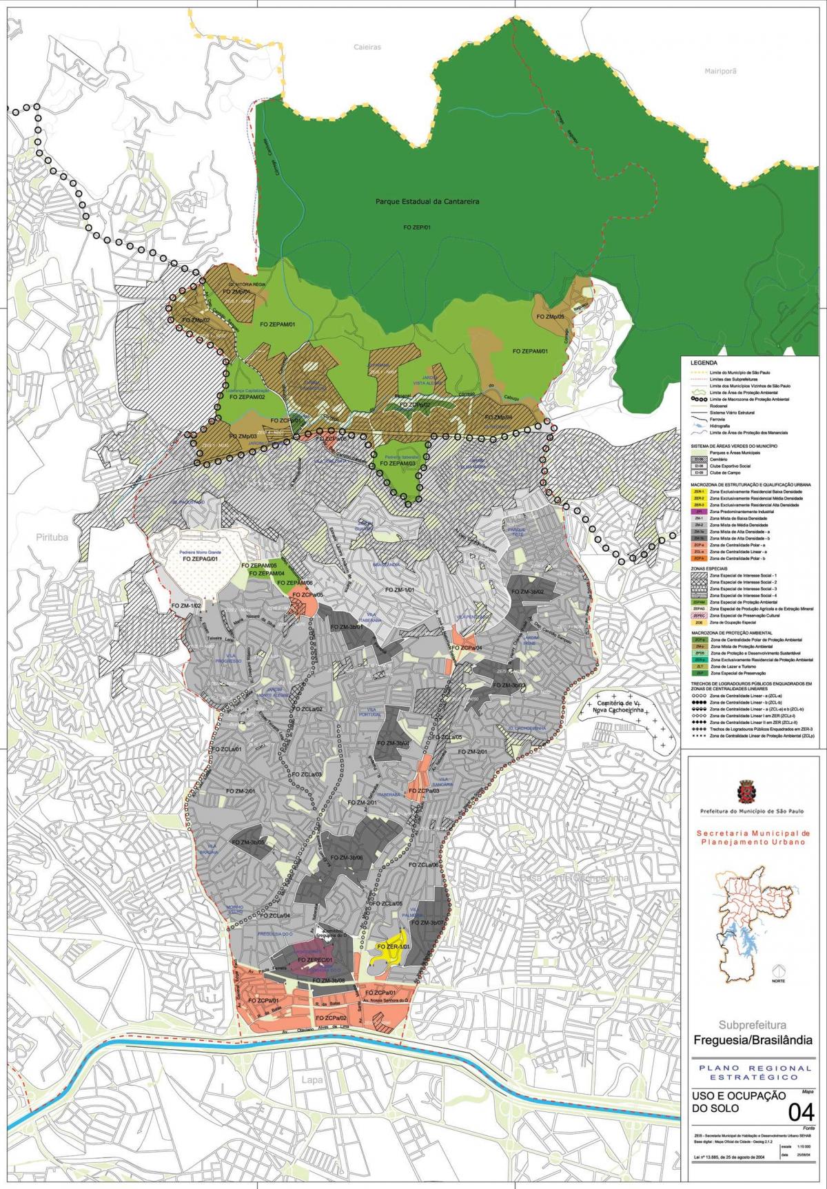 რუკა Freguesia ნუ ან São Paulo - ოკუპაცია ნიადაგის