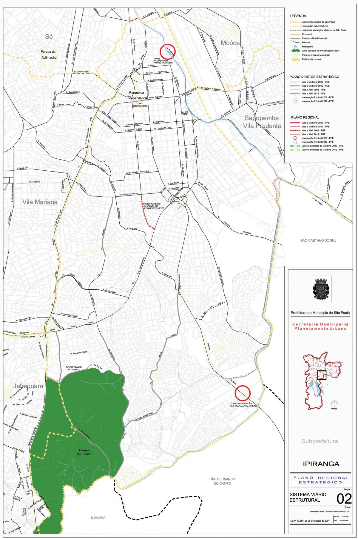 რუკა Ipiranga São Paulo - გზები
