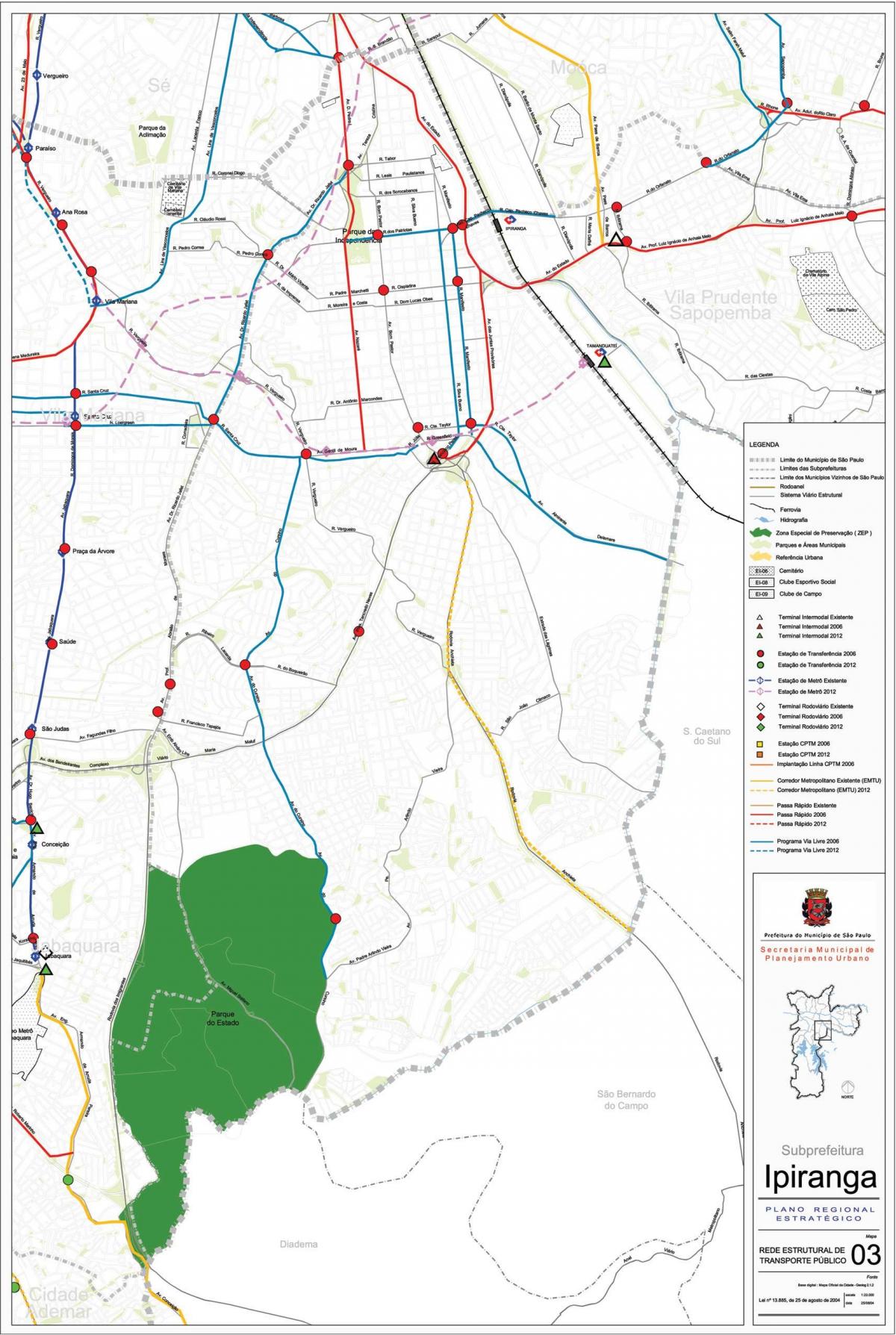 რუკა Ipiranga São Paulo - საზოგადოებრივი ტრანსპორტი