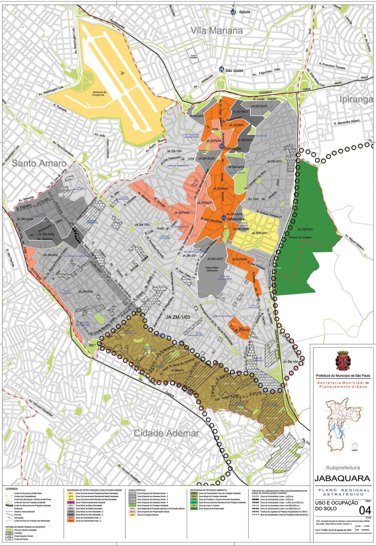 რუკა Jabaquara São Paulo - ოკუპაცია ნიადაგის