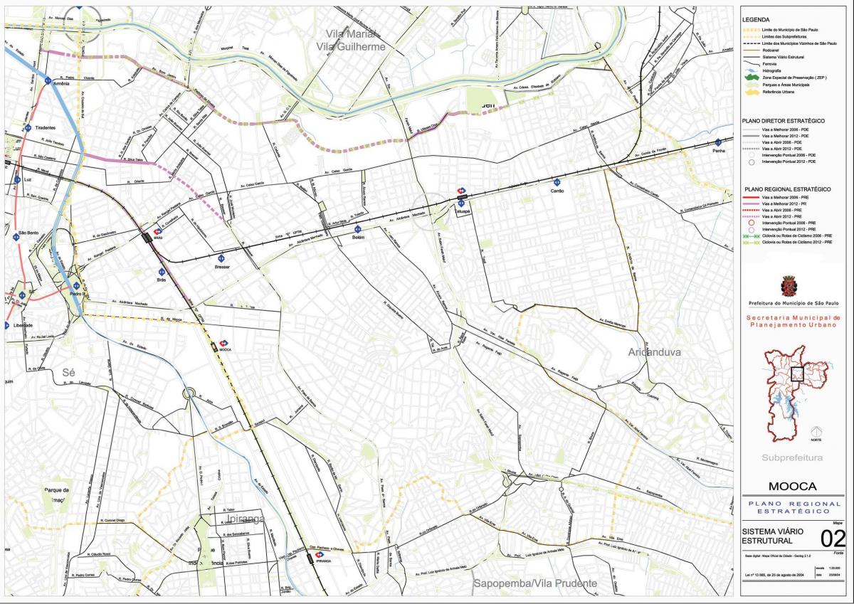 რუკა Mooca São Paulo - გზები