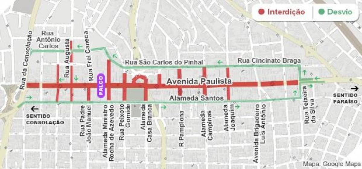 რუკა Paulista ქ. სან პაულო