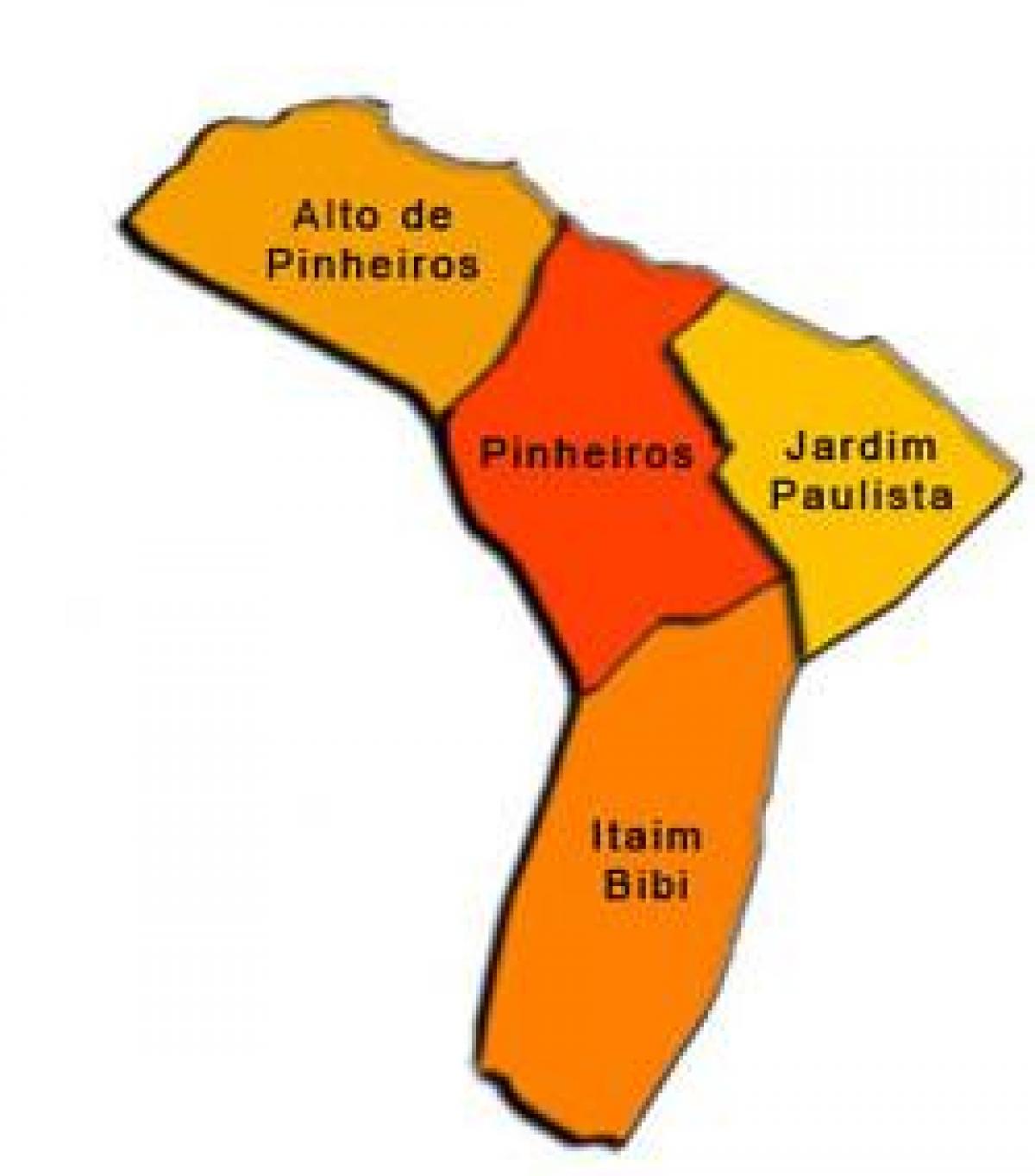 რუკა Pinheiros sub-prefecture
