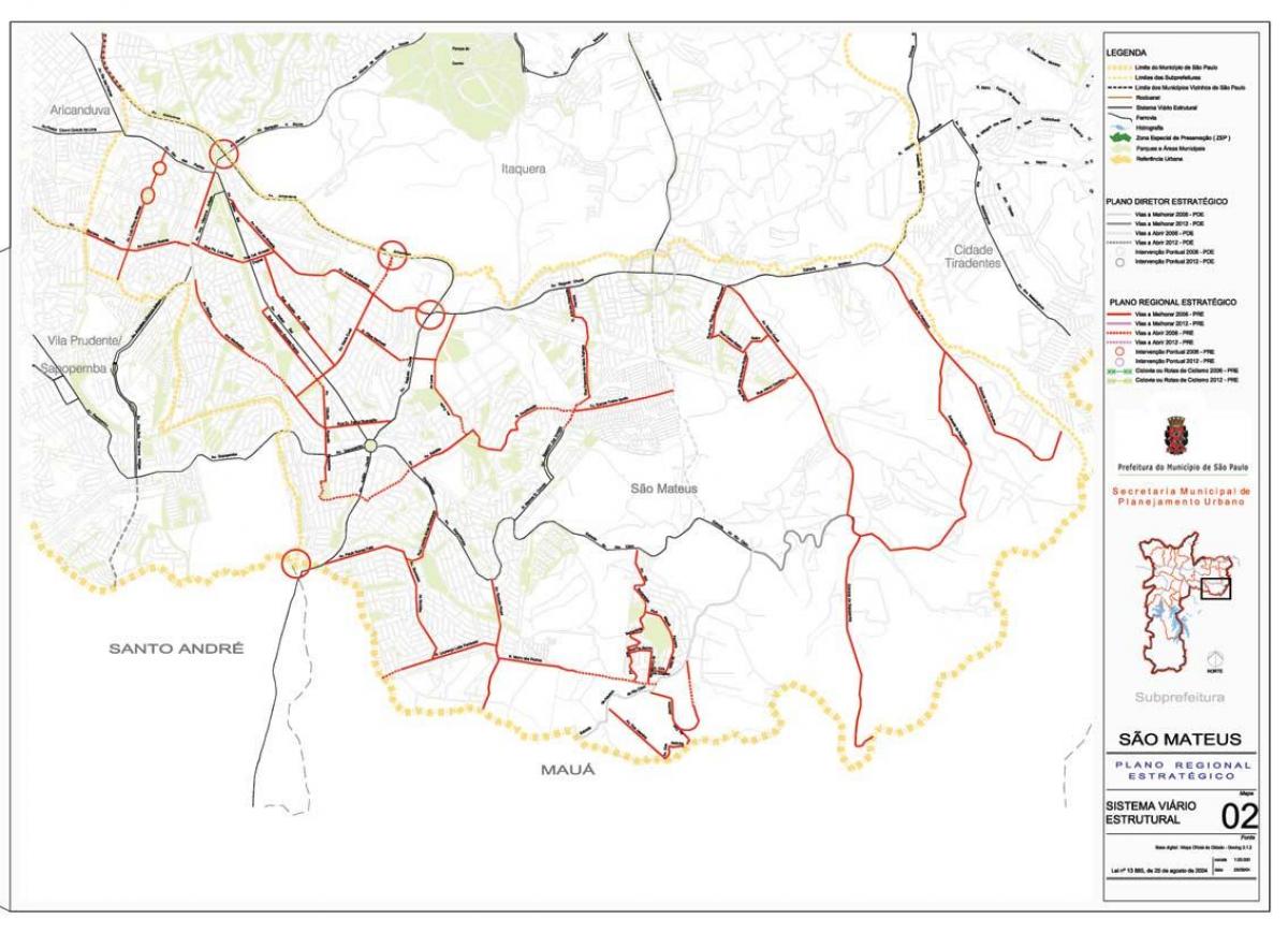 რუკა São Mateus São Paulo - გზები