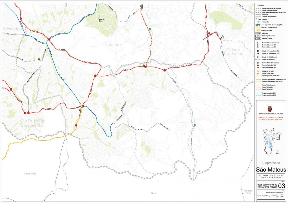 რუკა São Mateus São Paulo - საზოგადოებრივი ტრანსპორტი