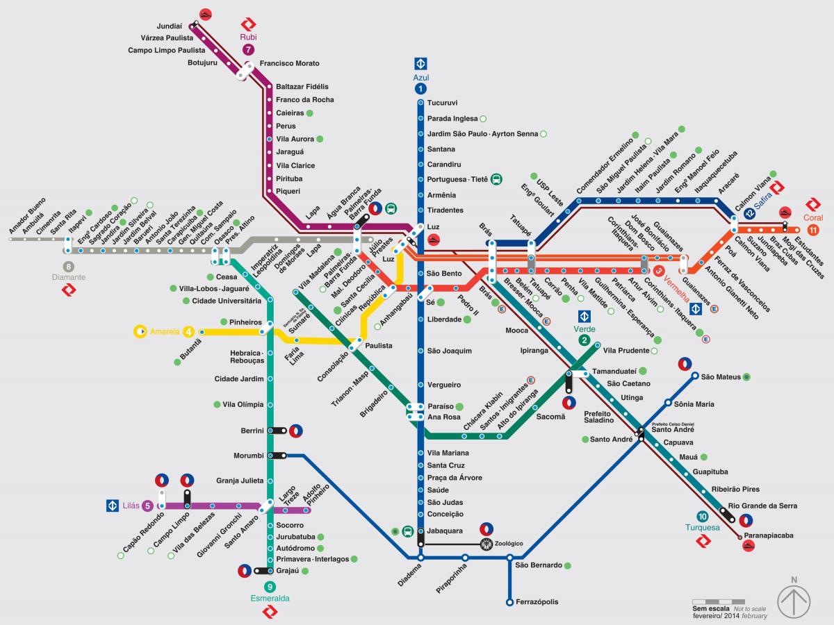 Map of São Paulo ტრანსპორტი