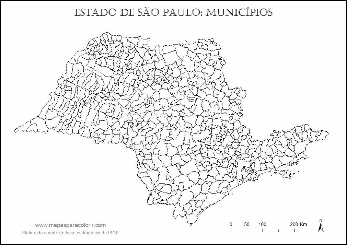 Map of São Paulo ქალიშვილი - მუნიციპალიტეტების