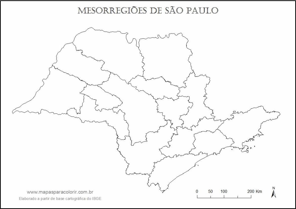 Map of São Paulo ქალიშვილი - რეგიონებში