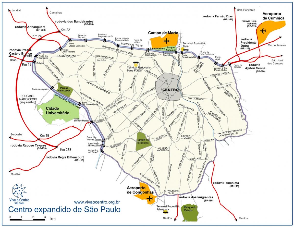 რუკა დიდი ცენტრი São Paulo