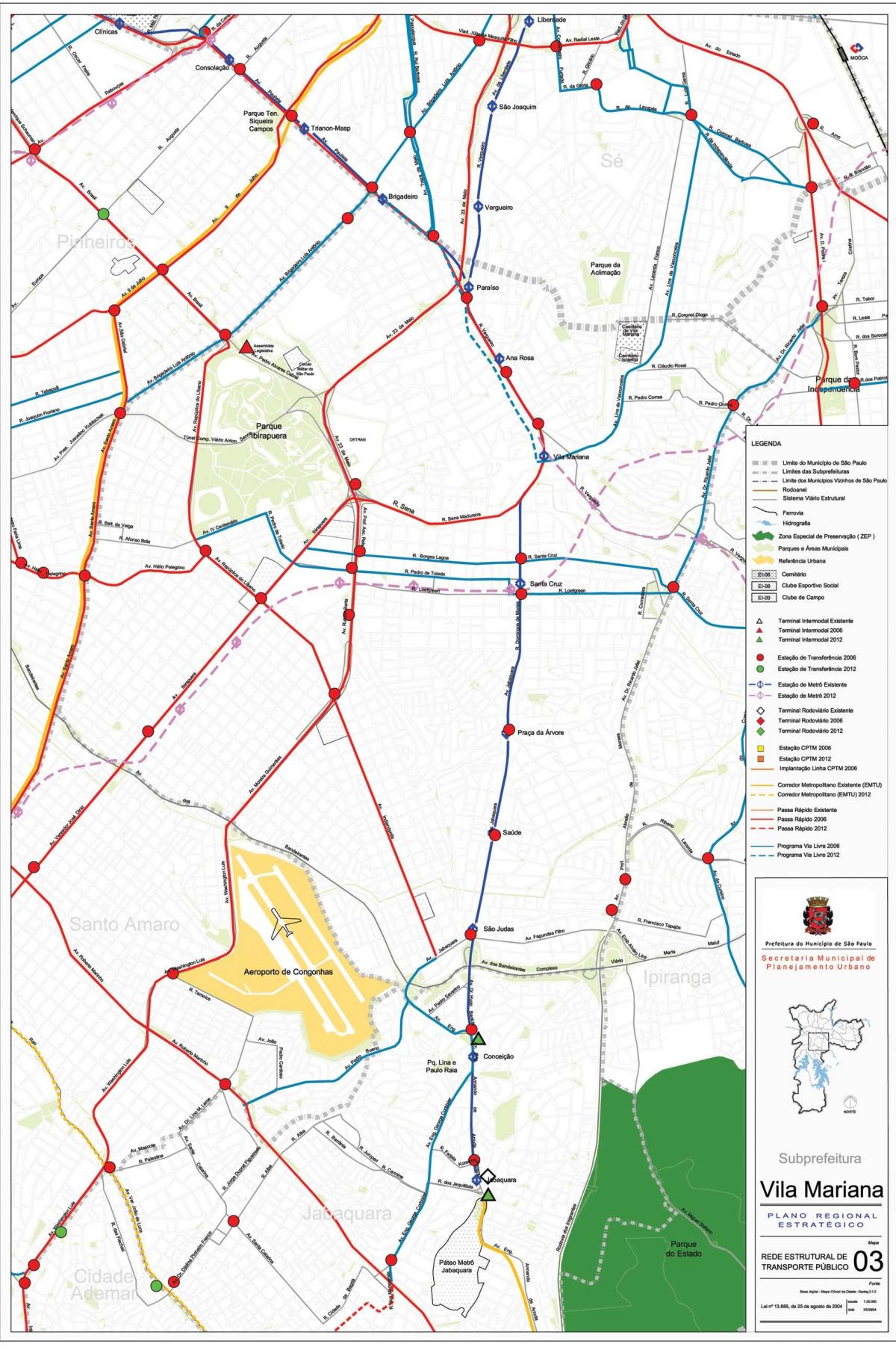 რუკა Vila მარიანა São Paulo - საზოგადოებრივი ტრანსპორტი