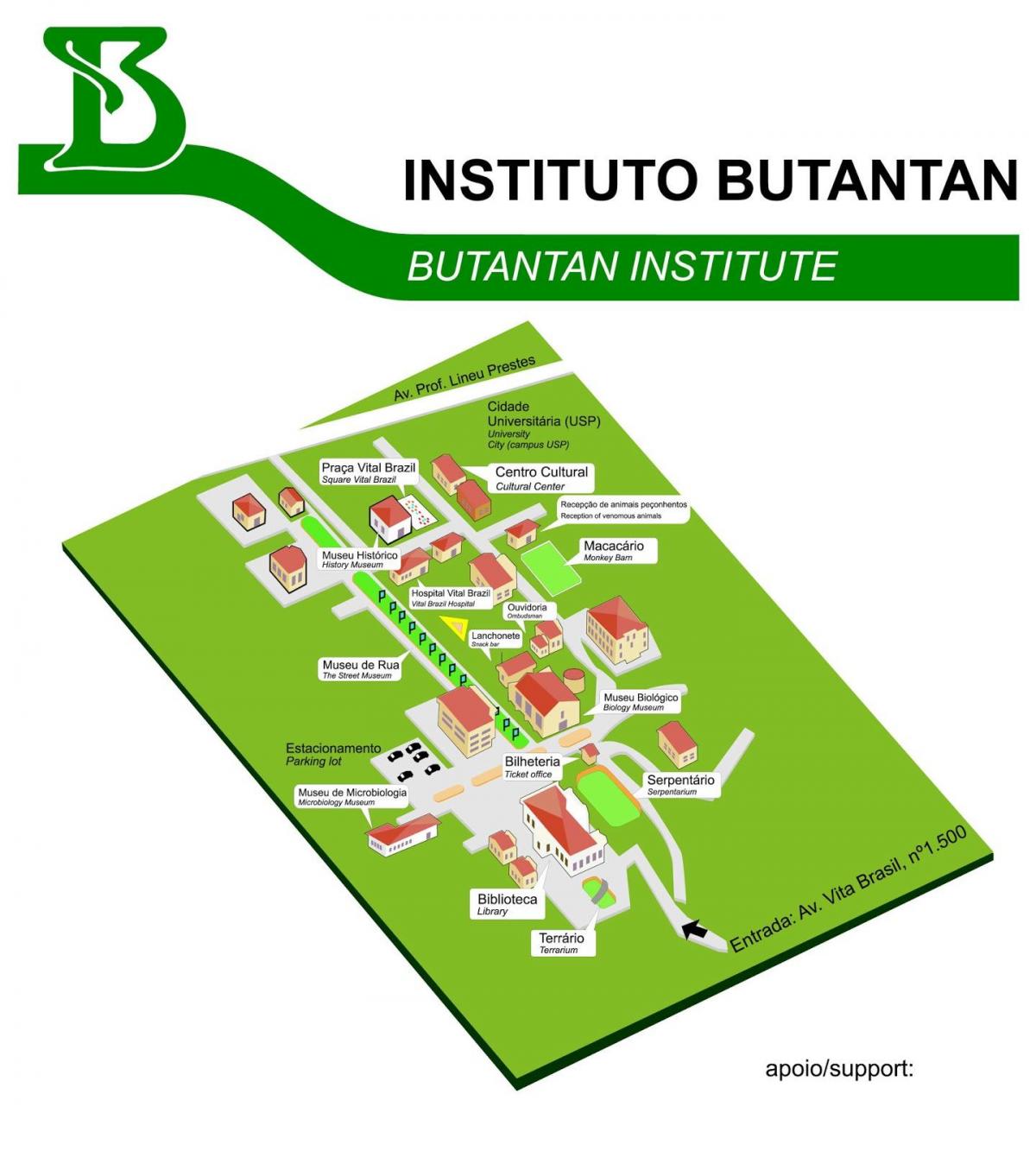 რუკა ინსტიტუტი Butantan