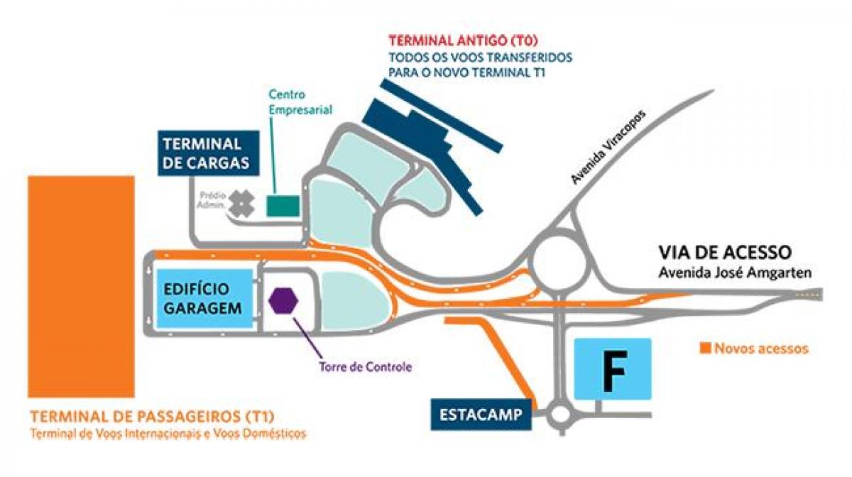 რუკა საერთაშორისო აეროპორტში Viracopos პარკინგი