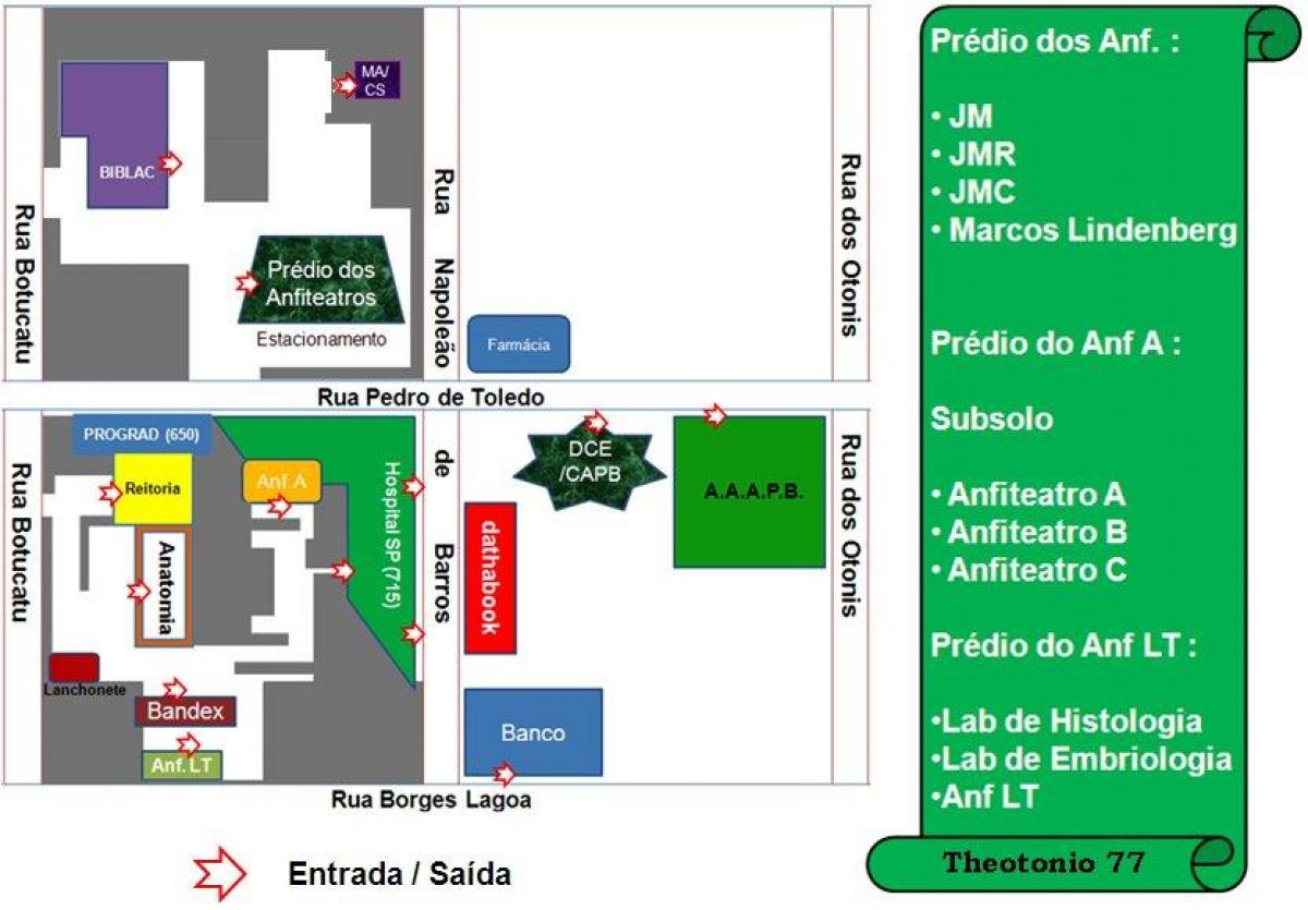 რუკა ფედერალური უნივერსიტეტის São Paulo - UNIFESP
