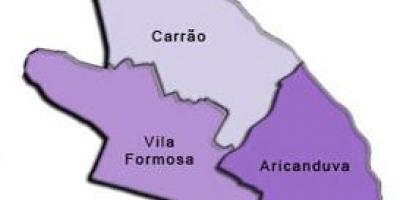 რუკა Aricanduva-ვილა Formosa sub-prefecture