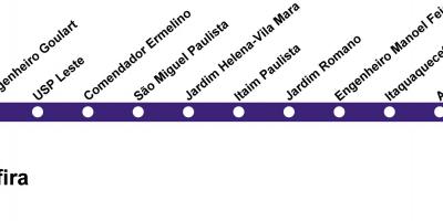 რუკა CPTM São Paulo - ონლაინ 12 - Sapphire