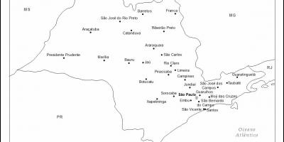 Map of São Paulo ქალიშვილი - მთავარ ქალაქებში