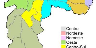 რუკა ადმინისტრაციულ რეგიონებში სან პაულო