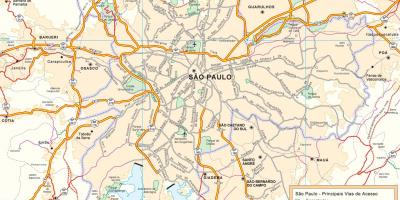 რუკა მისასვლელი გზების სან პაულო