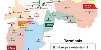 რუკა ტერმინალები ავტობუსი of São Paulo