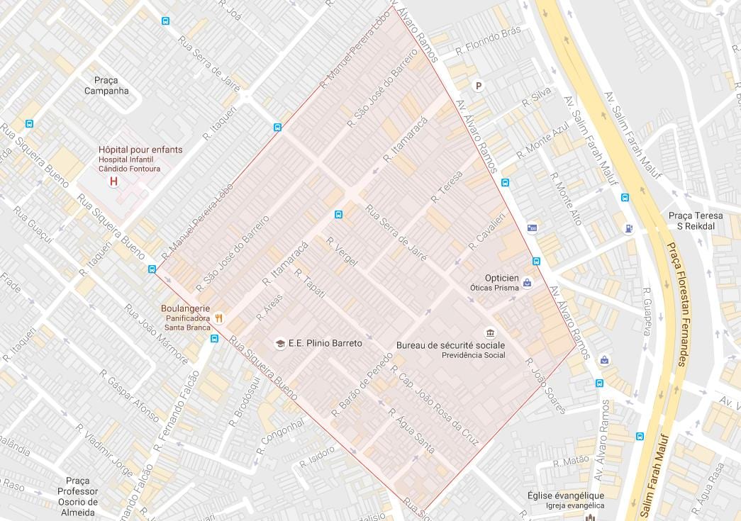 რუკა Água Rasa São Paulo
