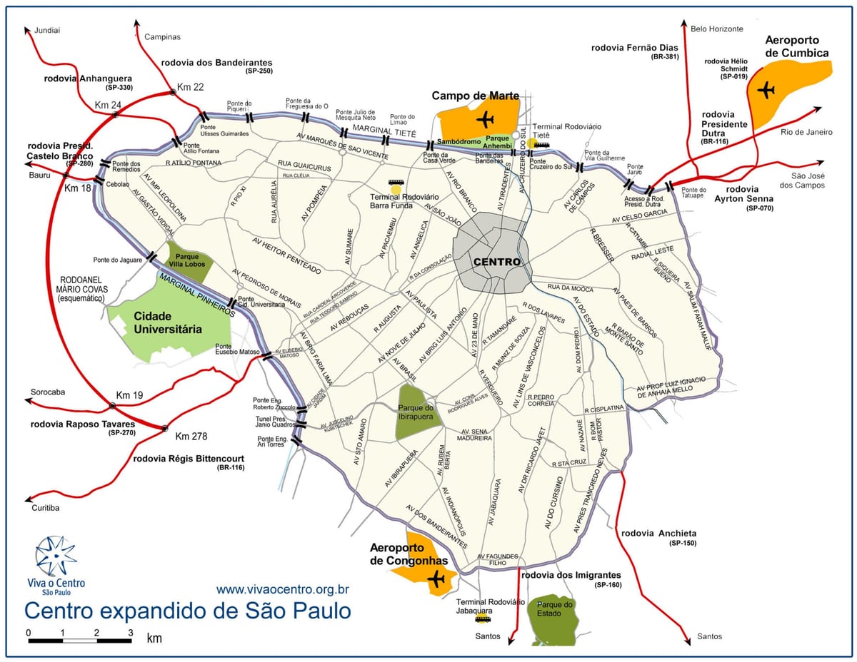 რუკა დიდი ცენტრი São Paulo