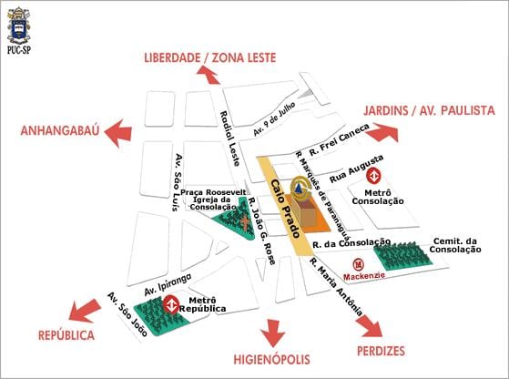 რუკა ვატიკანის კათოლიკური უნივერსიტეტის São Paulo