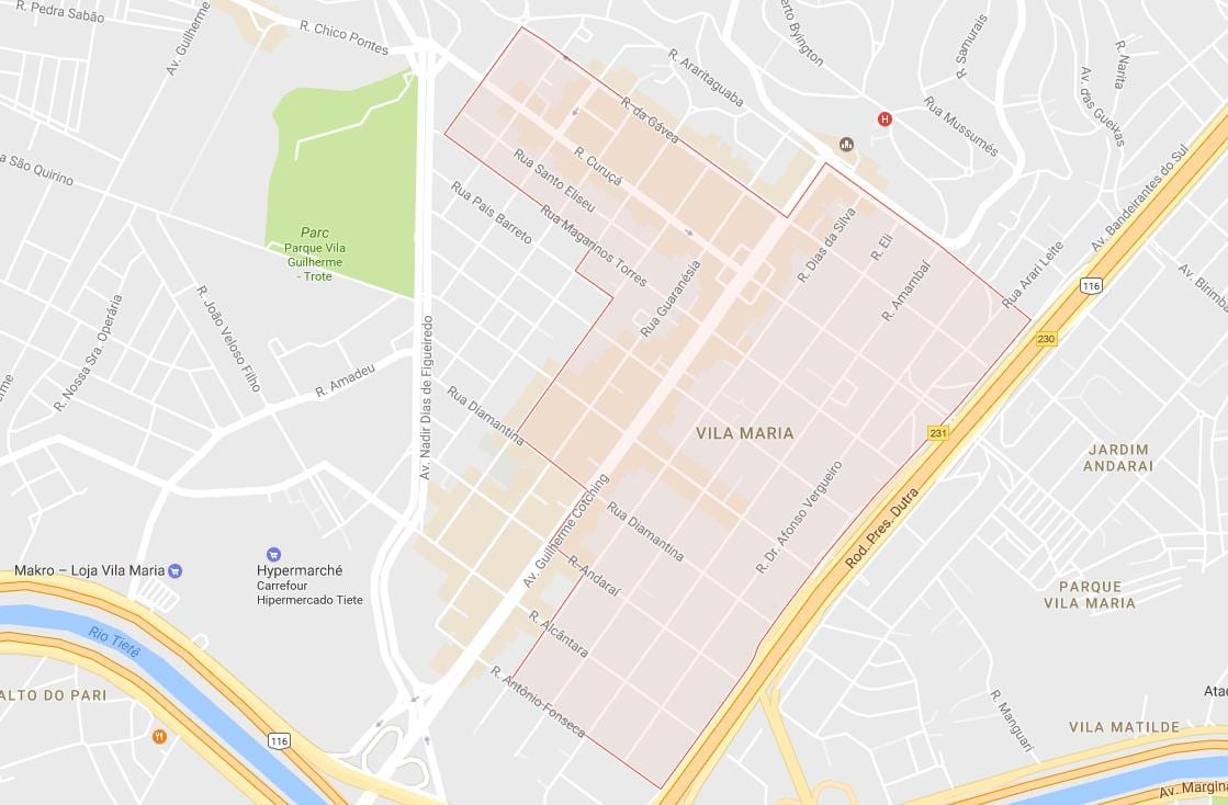 რუკა Vila მარია São Paulo
