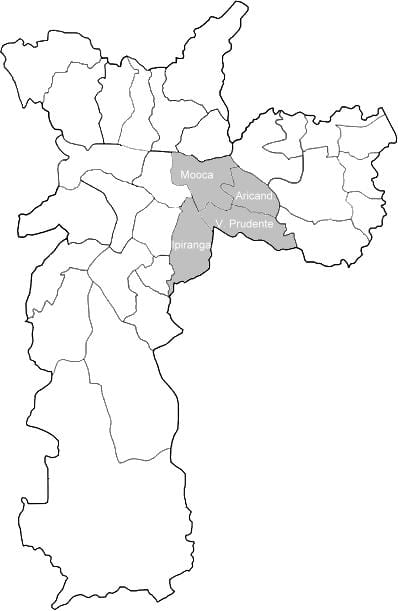 რუკა ზონაში Sudeste São Paulo