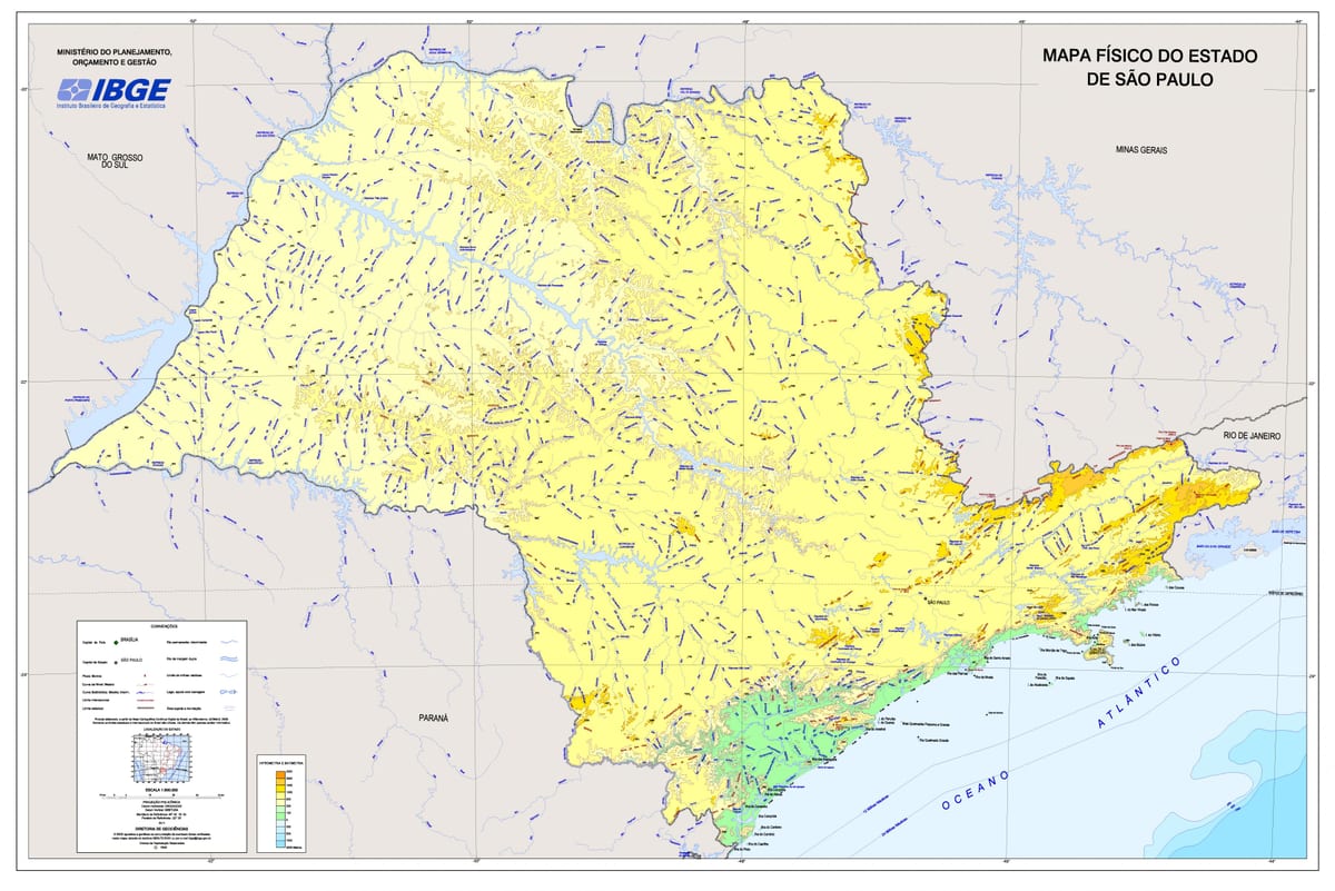 რუკა რელიეფის São Paulo