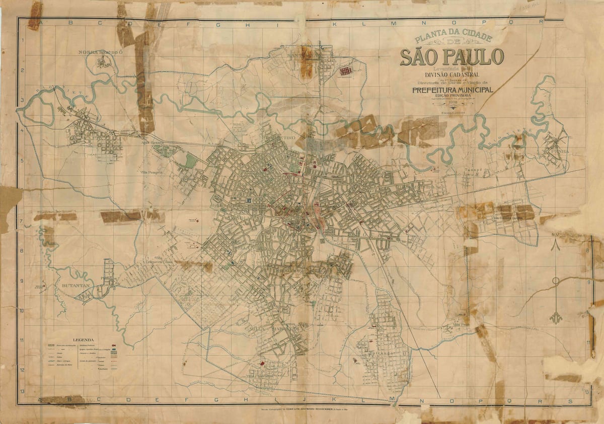 რუკა ყოფილი São Paulo - 1916