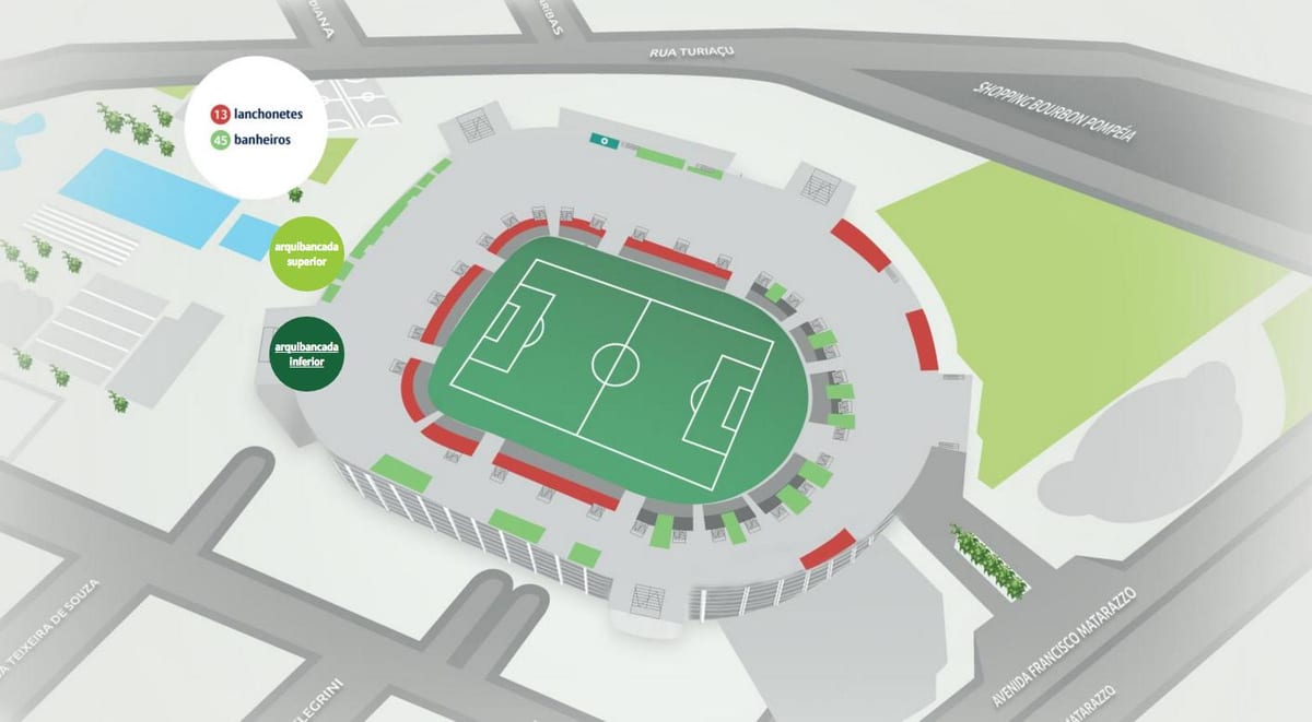 რუკა Allianz Parque - ქვედა bleachers