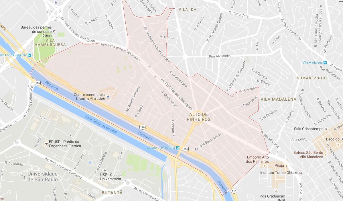 რუკა Alto de Pinheiros São Paulo