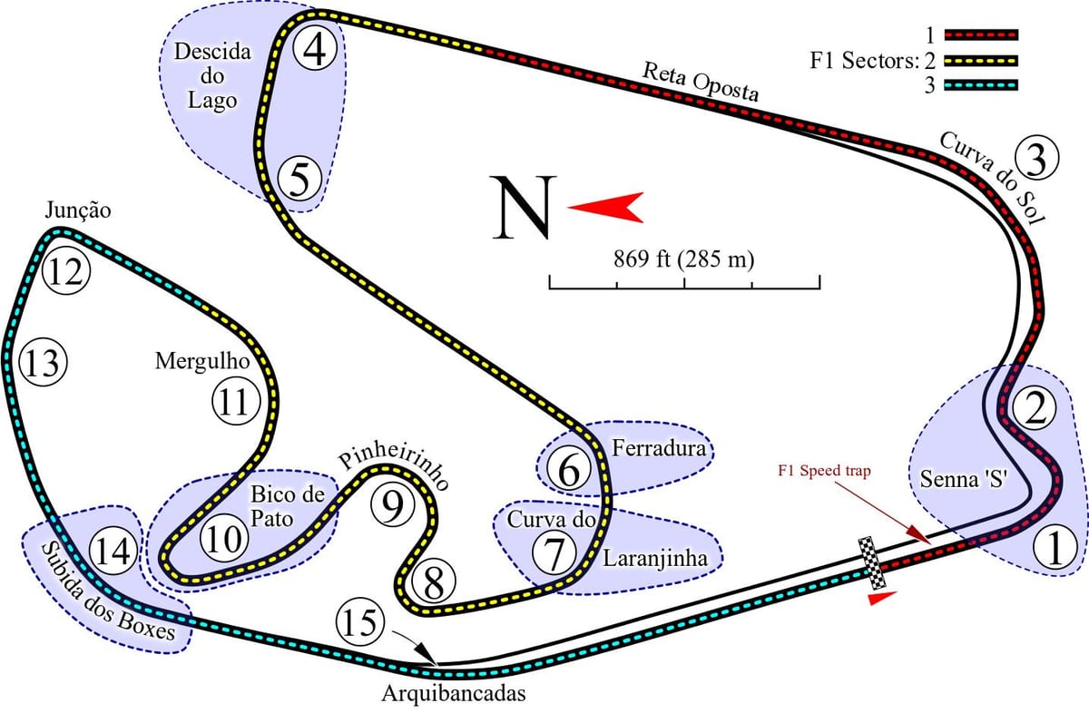 რუკა Autódromo ხოსე კარლოს ტემპით São Paulo