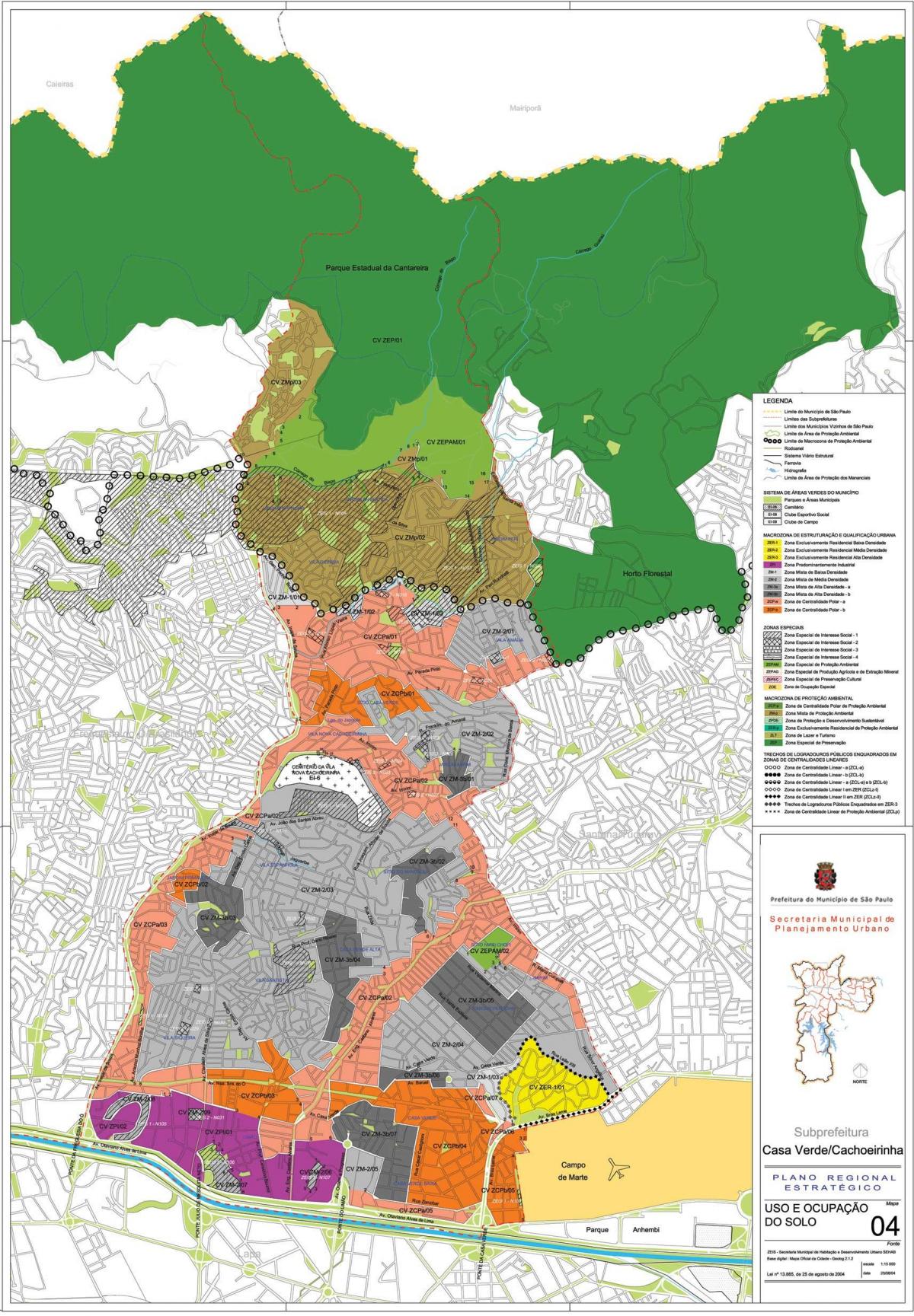 რუკა Casa Verde São Paulo - ოკუპაცია ნიადაგის
