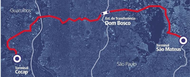 რუკა corredor BRT metropolitano Perimetral რესპუბლიკა