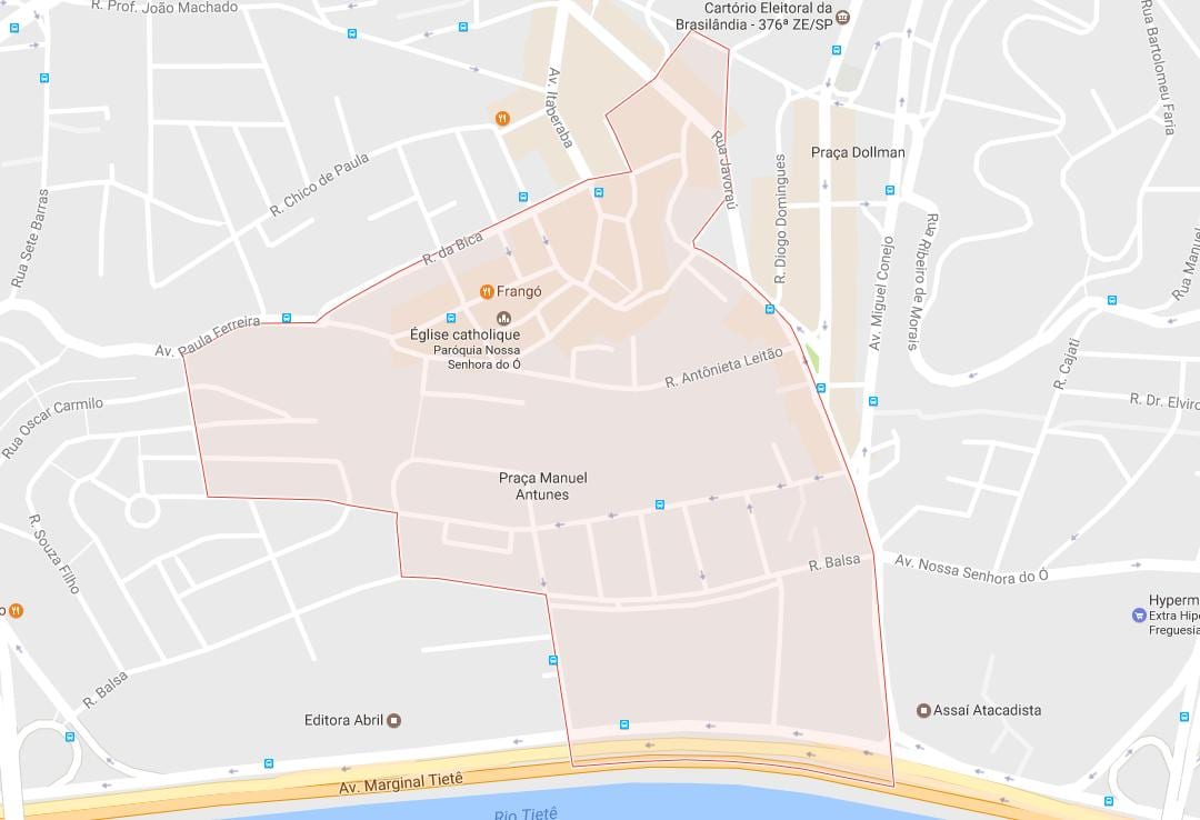 რუკა Freguesia ნუ ან São Paulo