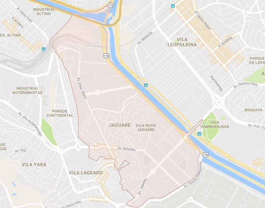 რუკა Jaguaré São Paulo