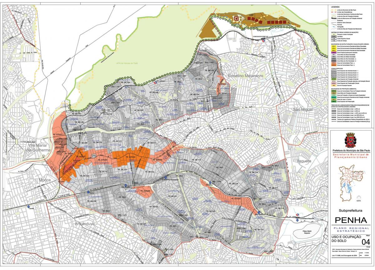 რუკა Penha São Paulo - ოკუპაცია ნიადაგის