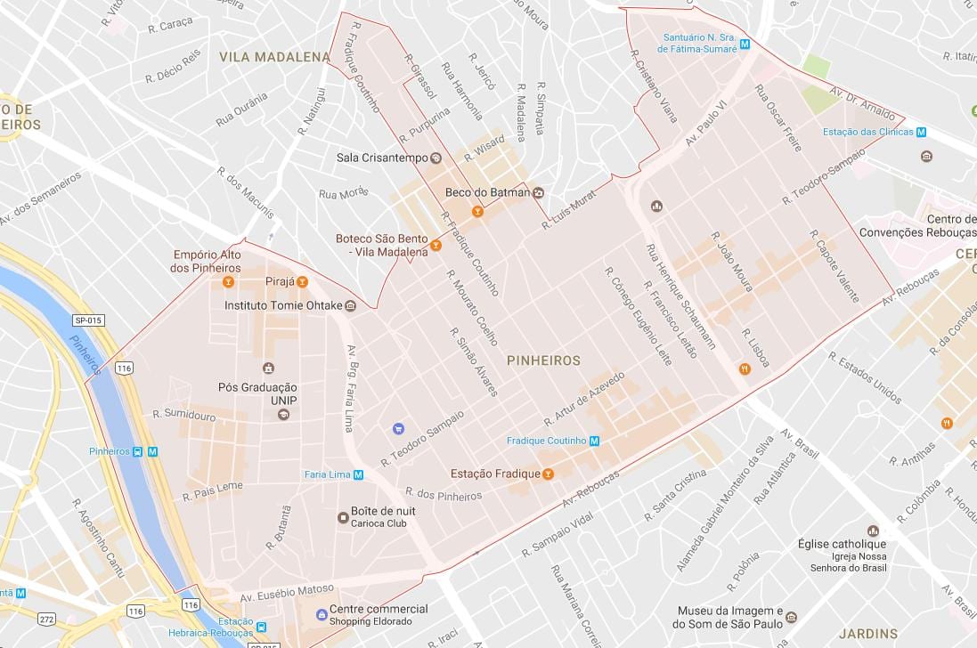 რუკა Pinheiros São Paulo