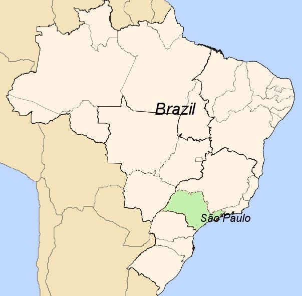 Map of São Paulo ბრაზილია