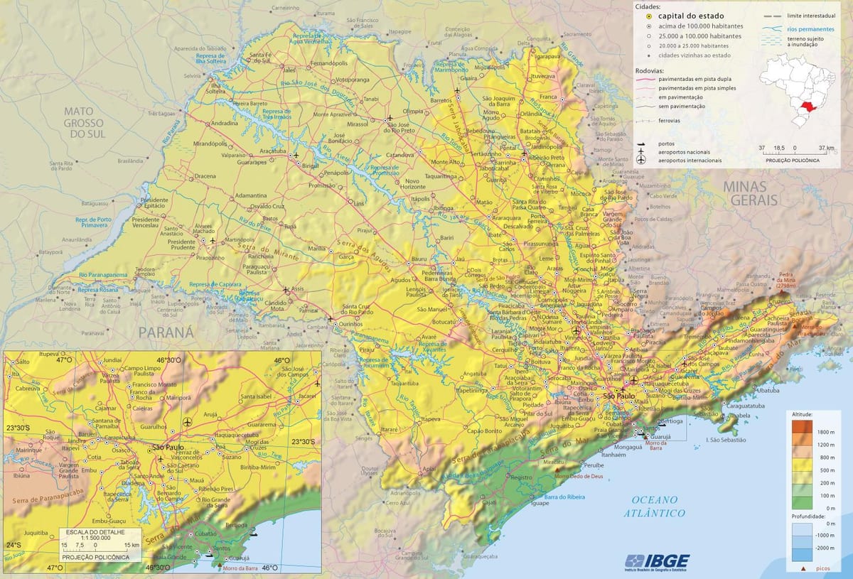 Map of São Paulo ტრანსპორტი
