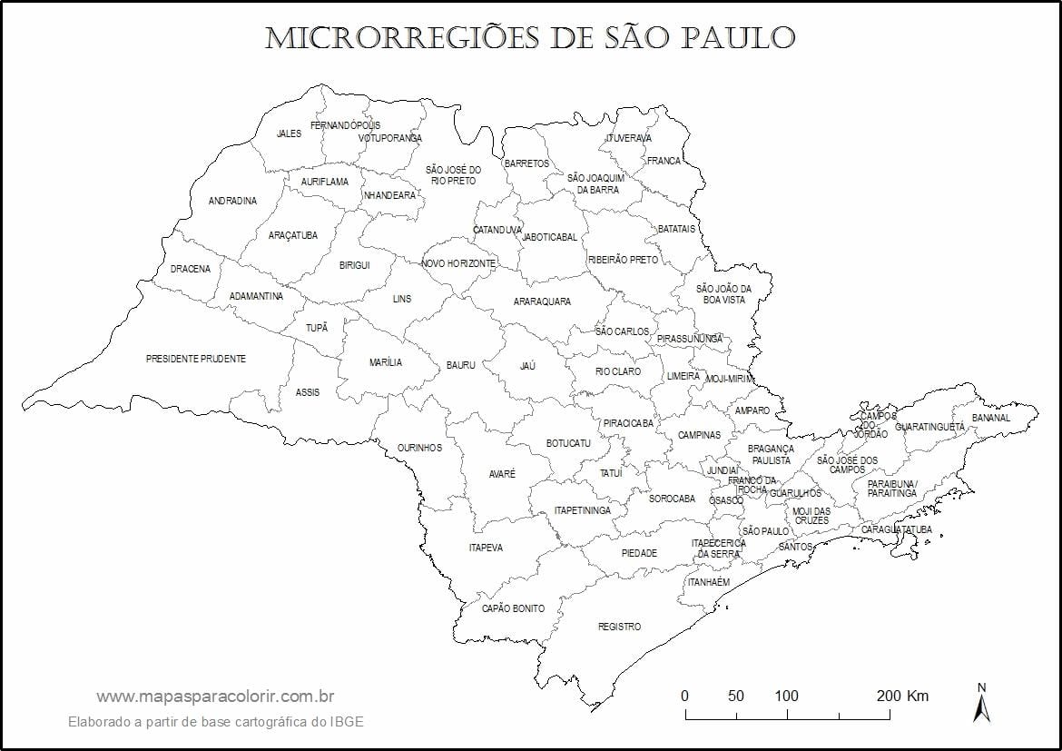 Map of São Paulo ქალიშვილი - მიკრო რაიონებს