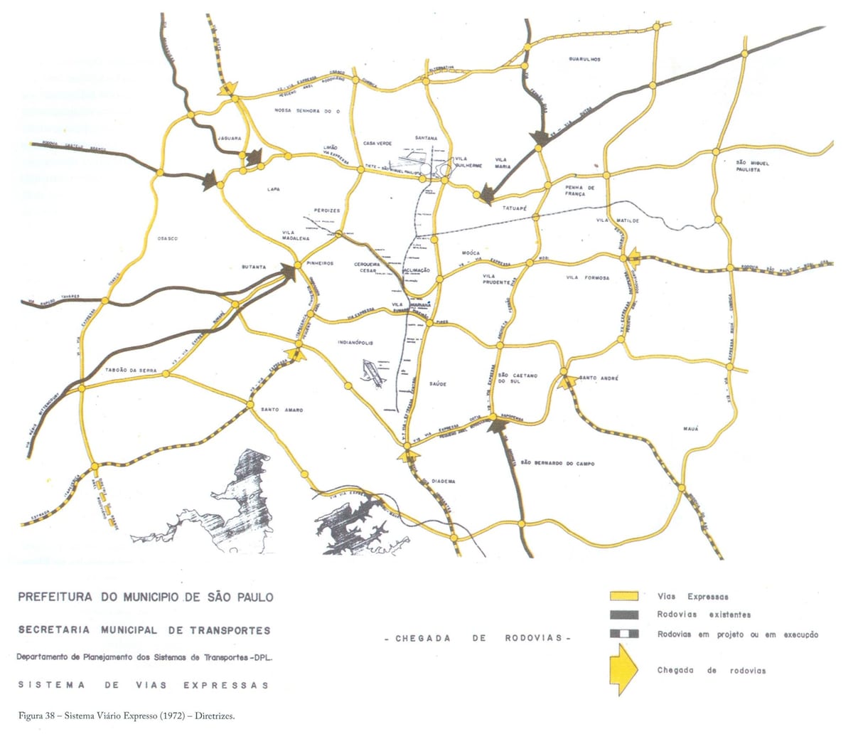 Map of São Paulo express ბილიკები