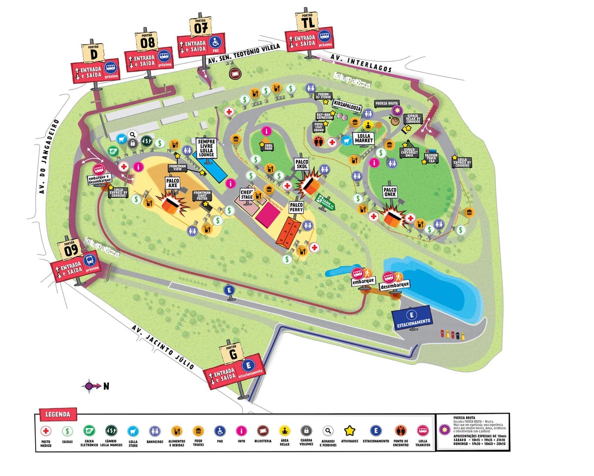 Map of São Paulo lollapalooza