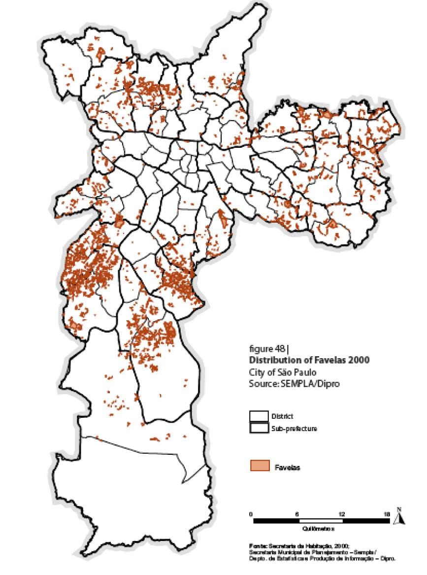 Map of São Paulo slums